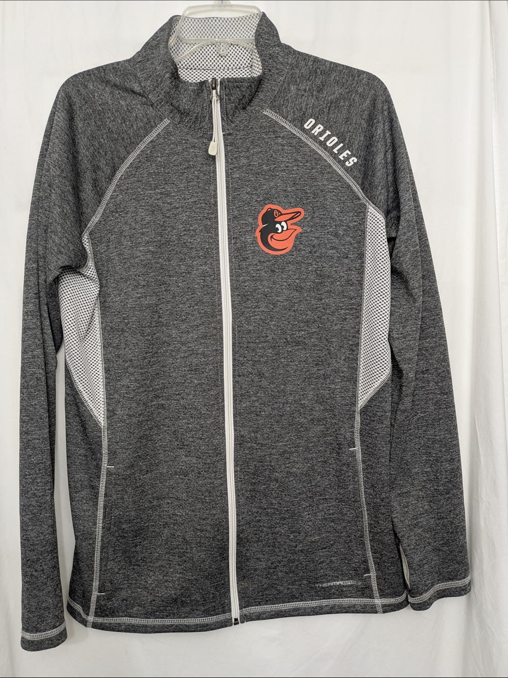 Majestic Baltimore Orioles Thermabase Full Zip Jacket Womens XL Gray MLB